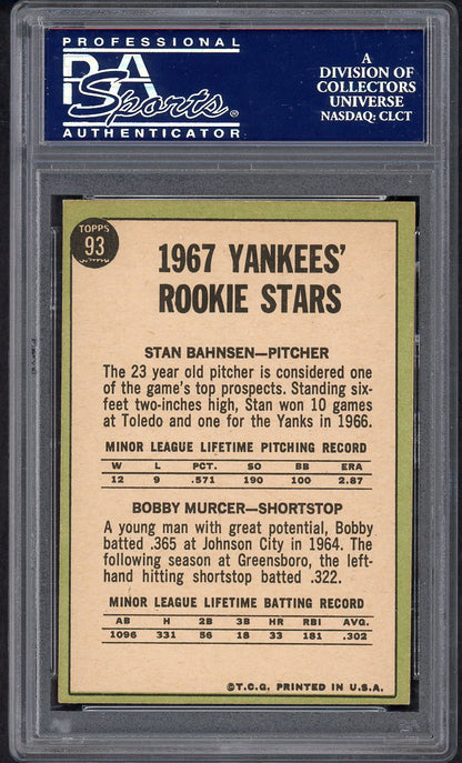 1967 Topps Baseball #093 Bobby Murcer Yankees PSA 6 EX-MT 564683
