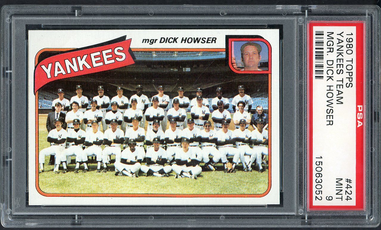 1980 Topps Baseball #424 New York Yankees Team PSA 9 MINT 564684