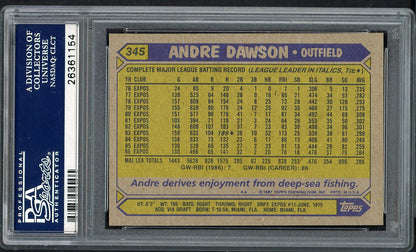 1987 Topps #345 Andre Dawson Expos PSA 10 GEM MINT 564687