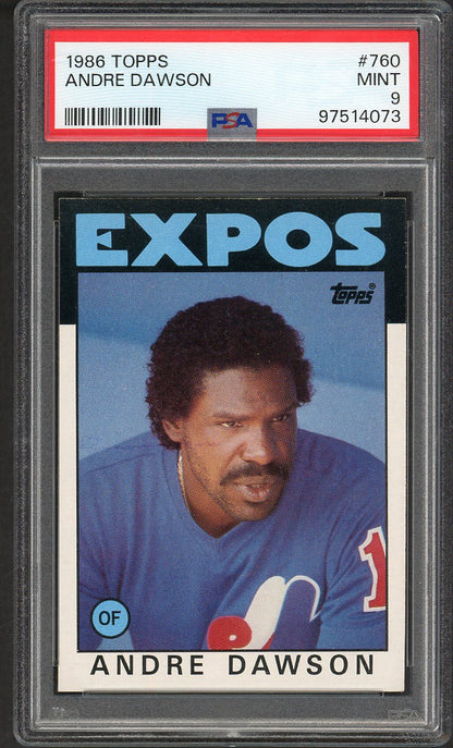 1986 Topps #760 Andre Dawson Expos PSA 9 MINT 564688