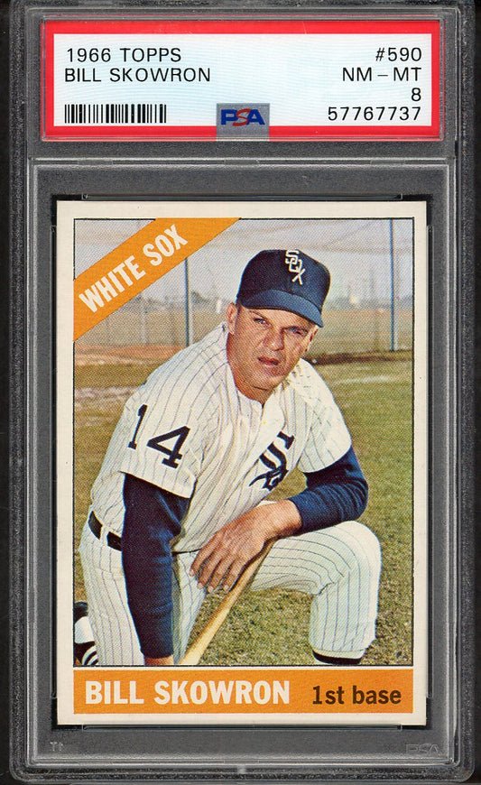 1966 Topps Baseball #590 Bill Skowron White Sox PSA 8 NM/MT 564694