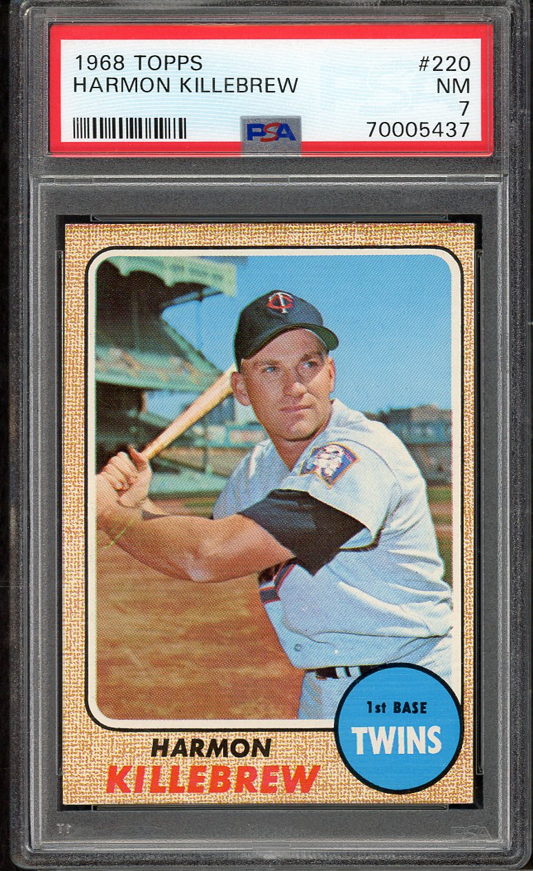 1968 Topps Baseball #220 Harmon Killebrew Twins PSA 7 NM 564701
