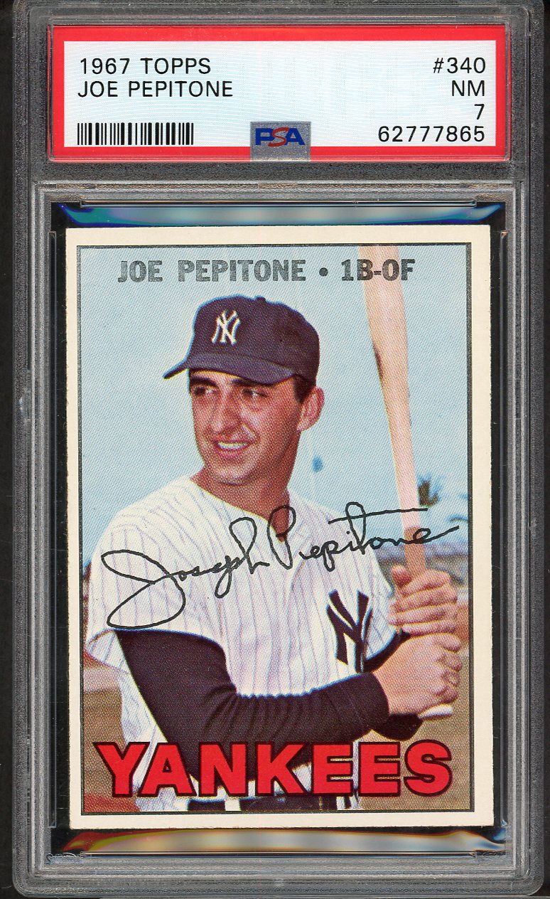 1967 Topps Baseball #340 Joe Pepitone Yankees PSA 7 NM 564706