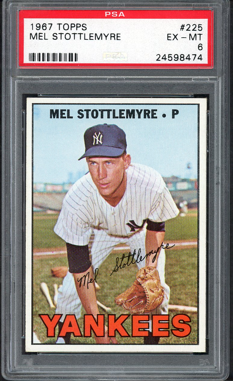 1967 Topps Baseball #225 Mel Stottlemyre Yankees PSA 6 EX-MT 564713