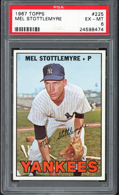 1967 Topps Baseball #225 Mel Stottlemyre Yankees PSA 6 EX-MT 564713