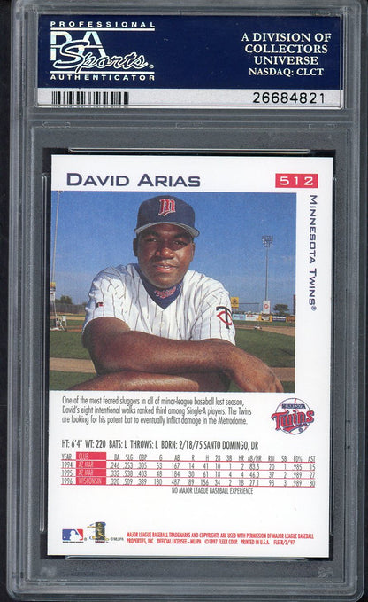 1997 Fleer #512 David Ortiz Twins PSA 10 GEM MINT 564717