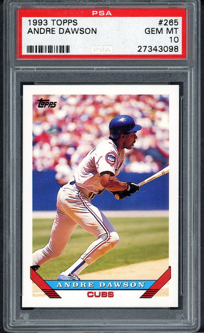 1993 Topps #265 Andre Dawson Cubs PSA 10 GEM MINT 564718