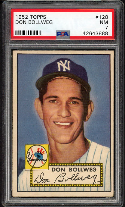 1952 Topps Baseball #128 Don Bollweg Yankees PSA 7 NM 564727