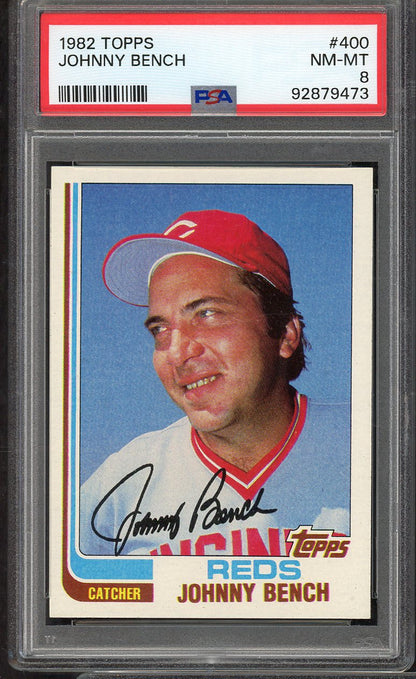 1982 Topps #400 Johnny Bench Reds PSA 8 NM/MT 564733