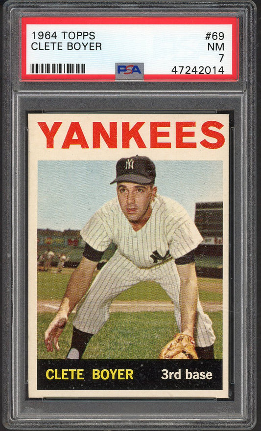 1964 Topps Baseball #069 Clete Boyer Yankees PSA 7 NM 564743
