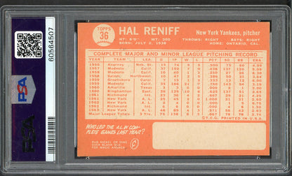 1964 Topps Baseball #036 Hal Reniff Yankees PSA 7 NM 564744