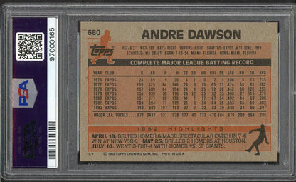 1983 Topps #680 Andre Dawson Expos PSA 10 GEM MINT 564753