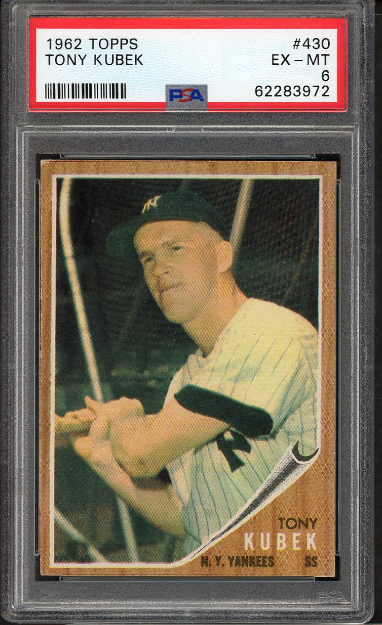 1962 Topps Baseball #430 Tony Kubek Yankees PSA 6 EX-MT 564757