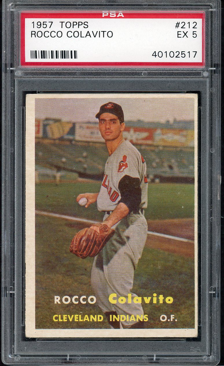 1957 Topps Baseball #212 Rocky Colavito Indians PSA 5 EX 564761