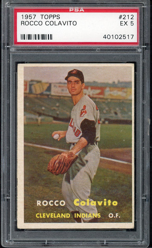1957 Topps Baseball #212 Rocky Colavito Indians PSA 5 EX 564761
