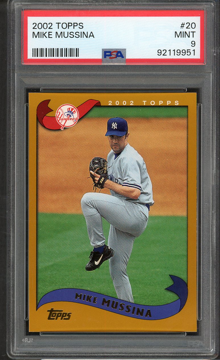 2002 Topps #020 Mike Mussina Yankees PSA 9 MINT 564762