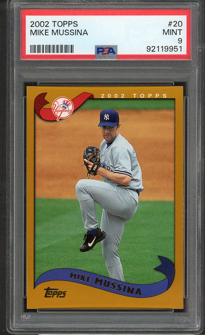 2002 Topps #020 Mike Mussina Yankees PSA 9 MINT 564762