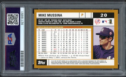 2002 Topps #020 Mike Mussina Yankees PSA 9 MINT 564762