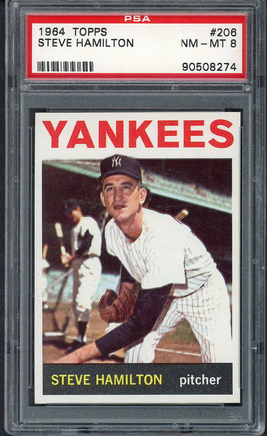 1964 Topps Baseball #206 Steve Hamilton Yankees PSA 8 NM/MT 564765