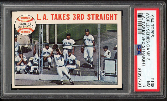 1964 Topps Baseball #138 World Series Game 3 PSA 7 NM 564776