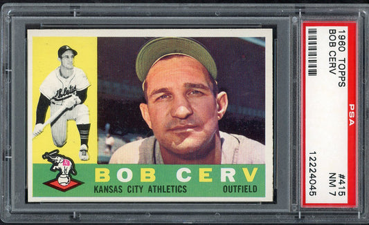 1960 Topps Baseball #415 Bob Cerv A's PSA 7 NM 564777