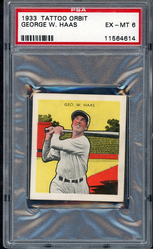 1933 Tattoo Orbit Mule Haas White Sox PSA 6 EX-MT 564778