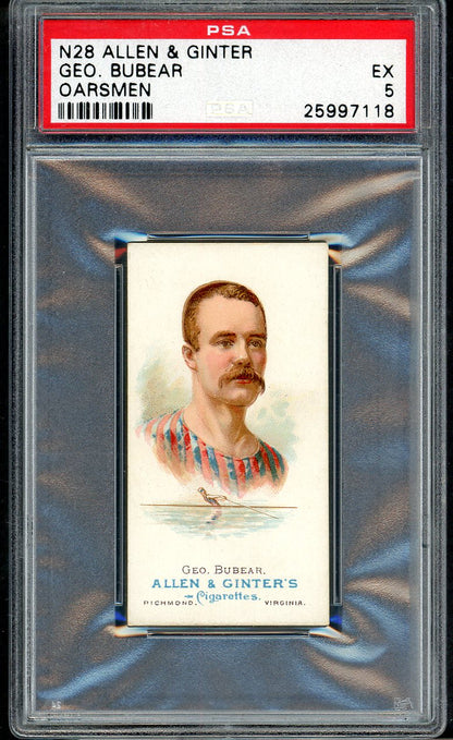 1888 N28 Allen & Ginter George Bubear Rowing PSA 5 EX 564779