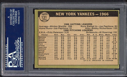 1967 O Pee Chee #131 New York Yankees Team PSA 4 VG-EX 564787