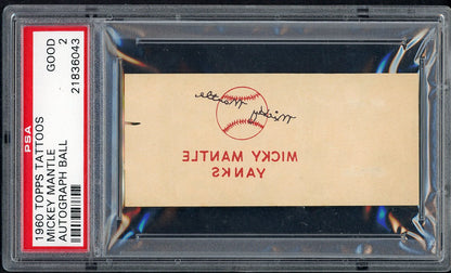 1960 Topps Baseball Tattoos Mickey Mantle Yankees PSA 2 GD 564788