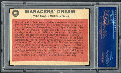 1962 Topps Venezuelan #018 Mickey Mantle Willie Mays PSA 2 GD mk 564792