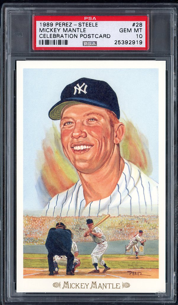 1989 Perez Steele Celebration #028 Mickey Mantle Yankees PSA 10 GEM MINT 564797