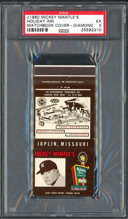 1960's Diamond Matchbook Mickey Mantle Holiday Inn PSA 5 EX 564802