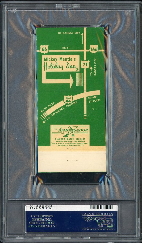1960's Diamond Matchbook Mickey Mantle Holiday Inn PSA 5 EX 564802