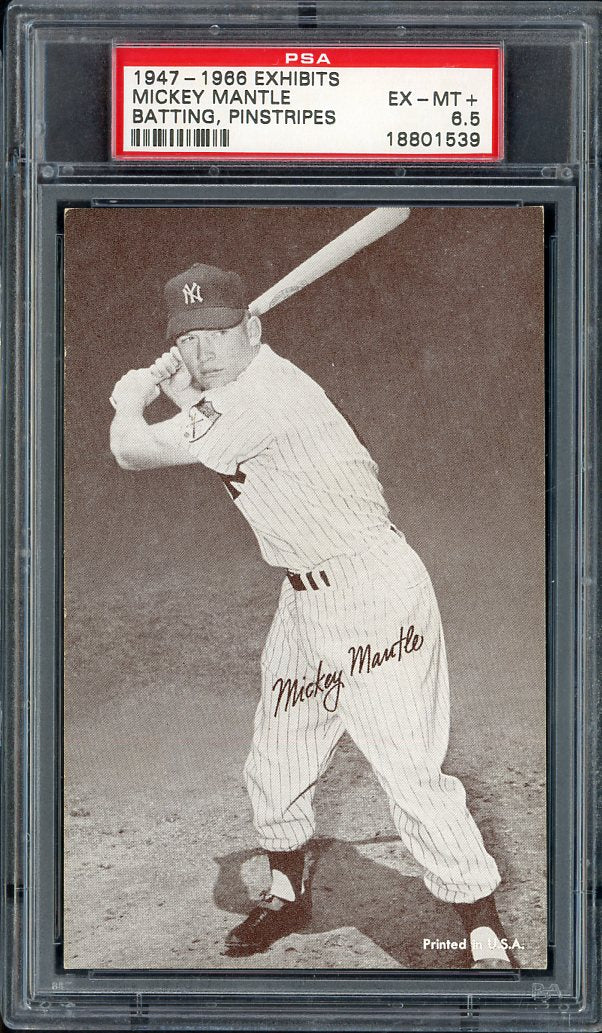 1947-66 Exhibits Mickey Mantle Yankees PSA 6.5 EX-MT+ Pinstripes 564805