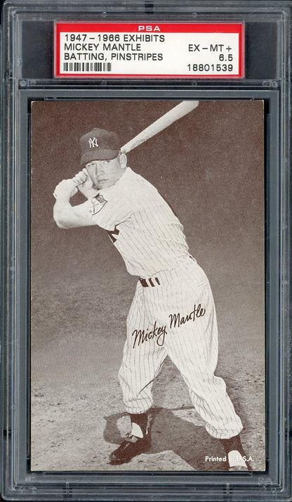 1947-66 Exhibits Mickey Mantle Yankees PSA 6.5 EX-MT+ Pinstripes 564805