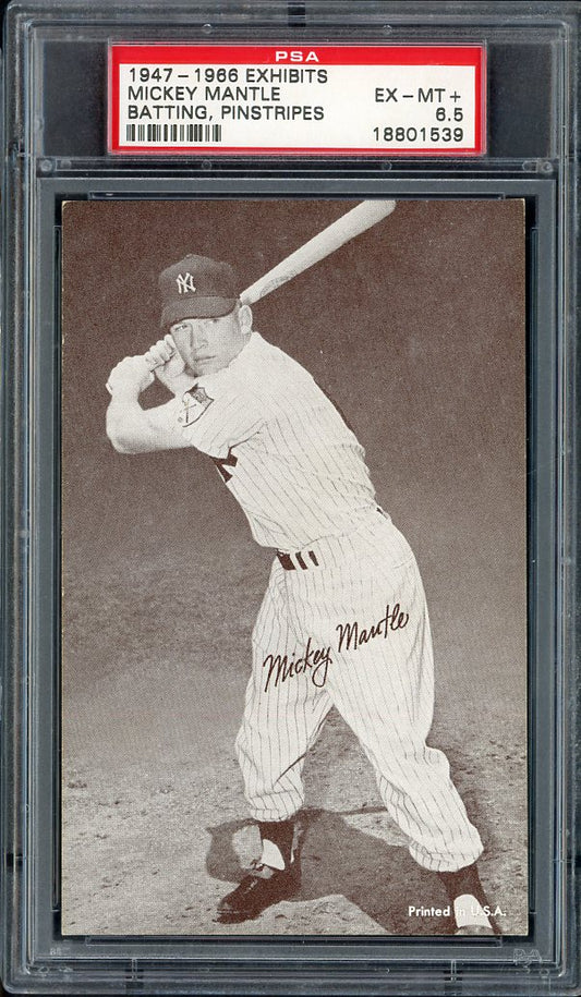 1947-66 Exhibits Mickey Mantle Yankees PSA 6.5 EX-MT+ Pinstripes 564805