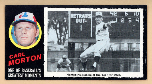 1971 Topps Baseball Greatest Moments #004 Carl Morton Expos VG-EX 564817