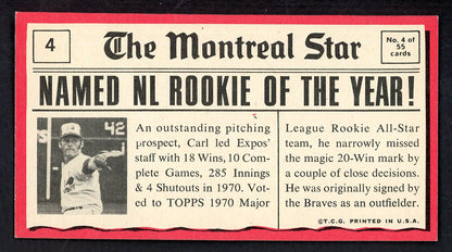 1971 Topps Baseball Greatest Moments #004 Carl Morton Expos VG-EX 564817