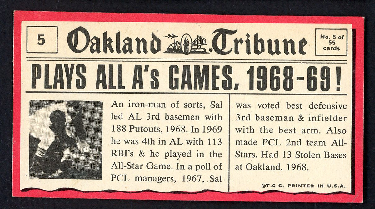 1971 Topps Baseball Greatest Moments #005 Sal Bando A's VG-EX 564818