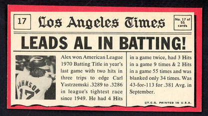 1971 Topps Baseball Greatest Moments #017 Alex Johnson Angels EX 564829