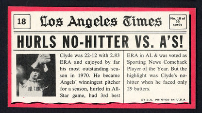 1971 Topps Baseball Greatest Moments #018 Clyde Wright Angels EX-MT 564830