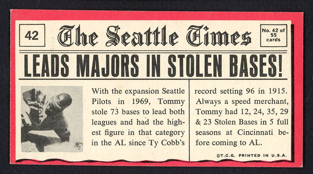 1971 Topps Baseball Greatest Moments #042 Tommy Harper Mariners EX-MT 564854