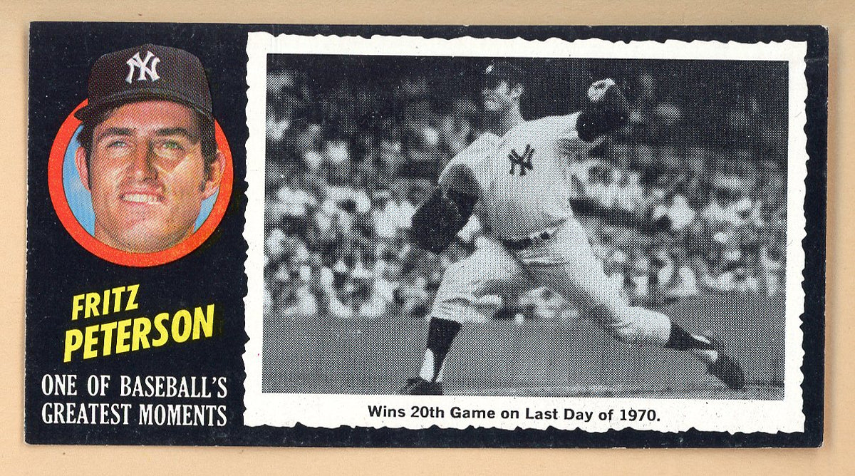 1971 Topps Baseball Greatest Moments #044 Fritz Peterson Yankees EX-MT 564856