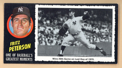 1971 Topps Baseball Greatest Moments #044 Fritz Peterson Yankees EX-MT 564856