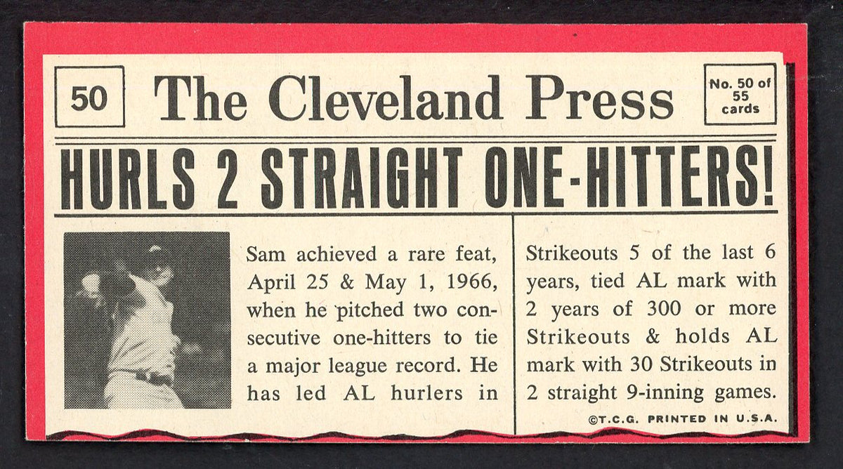 1971 Topps Baseball Greatest Moments #050 Sam McDowell Indians VG-EX 564862