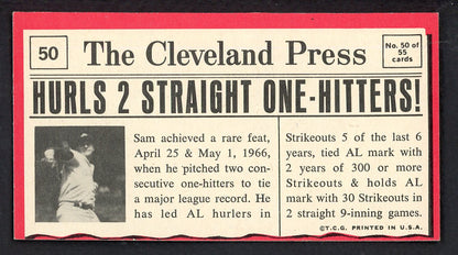 1971 Topps Baseball Greatest Moments #050 Sam McDowell Indians VG-EX 564862