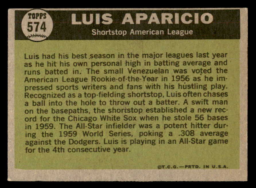 1961 Topps Baseball #574 Luis Aparicio A.S. White Sox EX-MT 564880