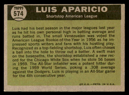 1961 Topps Baseball #574 Luis Aparicio A.S. White Sox EX-MT 564880