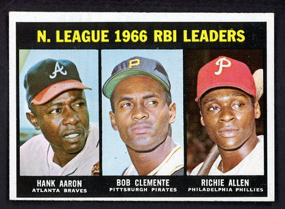 1967 Topps Baseball #242 N.L. RBI Leaders Aaron Clemente EX-MT 564894