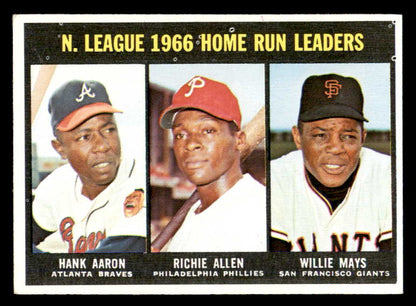 1967 Topps Baseball #244 N.L. Home Run Leaders Aaron Mays EX-MT 564895